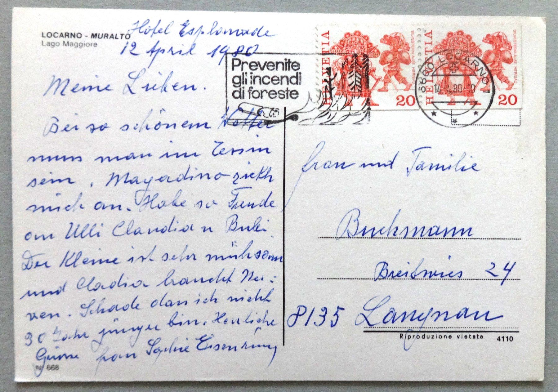 Cartes postales: Locarno - Muralto, Lago Maggiore – D'occasion à Fétigny par Billy2miny 1