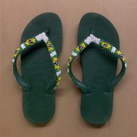 Havaianas Green Beaded Brazil Flip-Flops EU 37/38
