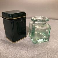 ‼️nun = 3.- Fr. !‼️tolles Glas+ Blechdöschen ChaCult Hamburg