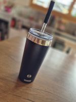 SIGG Trinkflasche Edelstahl mit Glas-Strohhalm