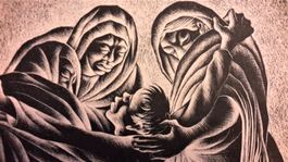 Alfredo de Trinidad Solis - Original Linocut LA MANDA, 1954