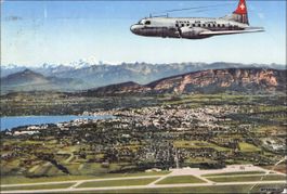 Flugplatz Genève Cointrin // Swissair Flugzeug 1950