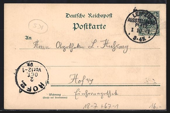 Entiers postaux: Litho Leipzig, Sächs.-Thür. Industrie- – D'occasion à Berlin par bartko-reher 1