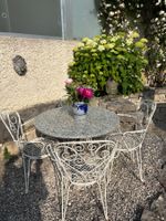 Gartentisch-Set, Metall, weiss, 4 Stühle, Top Zustand!