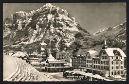 AK Grindelwald, Bahnhof im Schnee, 1947