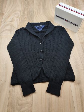 TOMMY HILFIGER | Cardigan gilet noir torsadé | S homme