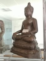 Antiker Bronze Buddha Chiangsaen Thailand Deko 20.Jhd 41cm