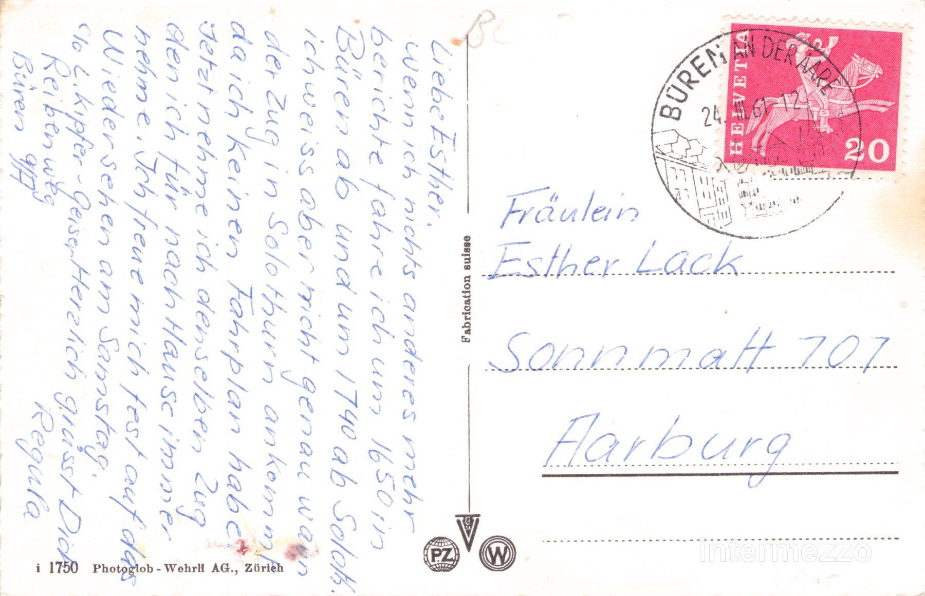 Ansichtskarten: Büren a. d. Aare // 1961 Oldtimer altes Auto – Gebraucht aus Basel von intermezzo12 1