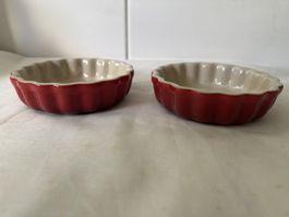 Le Creuset Tartelette Förmchen rot Keramik 2 Stk. DM ca. 12c