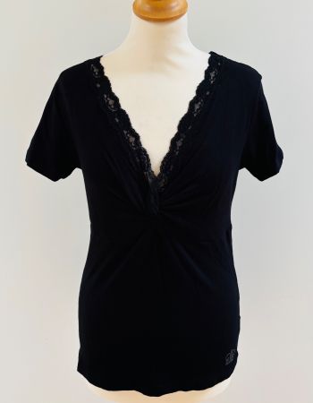 Saix - Shirt mit Spitze - schwarz - Grösse 36 (gross)