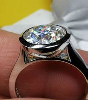 Bague argent avec diamant de moissanite de 3 ct certifié GRA