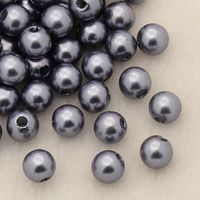 Acrylperlen Rund Grau 5.5mm / 100Stück