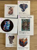Holzpuzzle Set 6 Motive verschiedene Grössen neuwertig