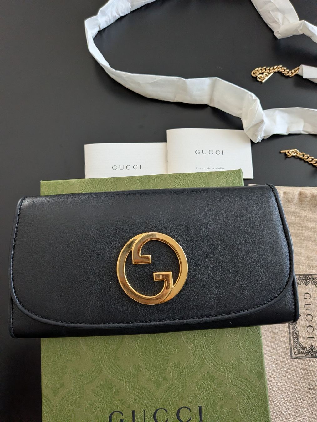 Gucci Portamonete: Gucci Blondie Leather Wallet on Chain – Nuovo (secondo la descrizione) da Morges venduto da dhi_y2qk