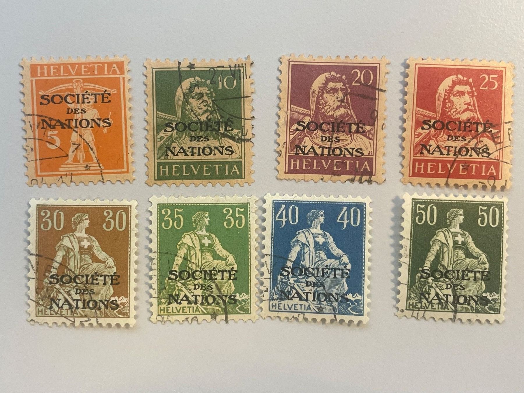 Alle Briefmarken: 1922, SDN (D III), gestempelt – Gebraucht aus Küssnacht am Rigi von POSTOMASTER 1