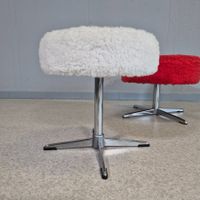 1 Stück Fellhocker Drehhöcker Swivel Stool Polsterhocker