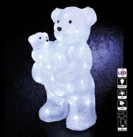 Weihnachtsbeleuchtung Bären Mama mit Baby Bär 56 weisse LEDs