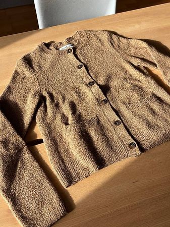 Marc O'Polo Strickjacke mit Wolle Gr. S, Farbe Camel