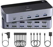 HDMI KVM Switch 4K 60Hz 2 PC 2 Monitore 4 USB-Ports