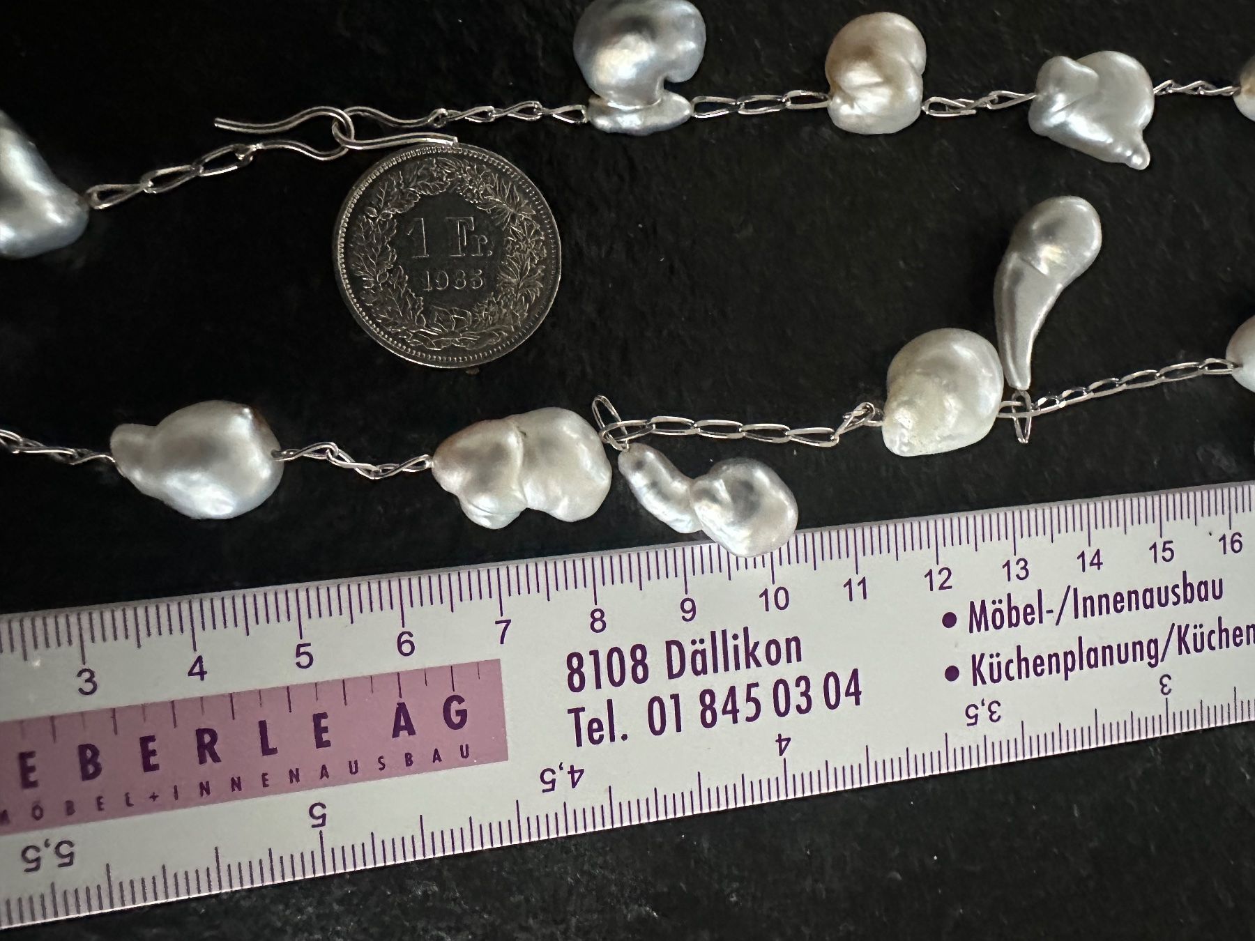 Perlen (unechte): Perlenkette 750er Weissgold Barockperlen – Neu (gemäss Beschreibung) aus Fehraltorf von Swisscollector 5