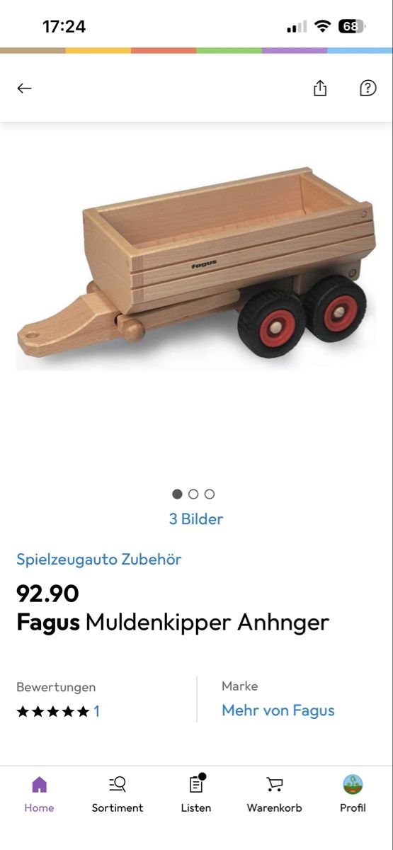 Giocattoli: FAGUS Muldenkipper-Anhänger – Usato da Zürich venduto da Mese7 2
