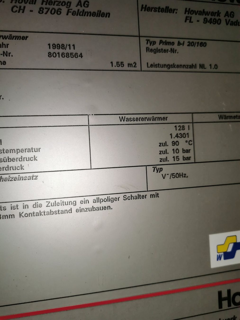 Hoval Heizung: Heizung "Hoval" – Gebraucht aus Oberriet SG von  3