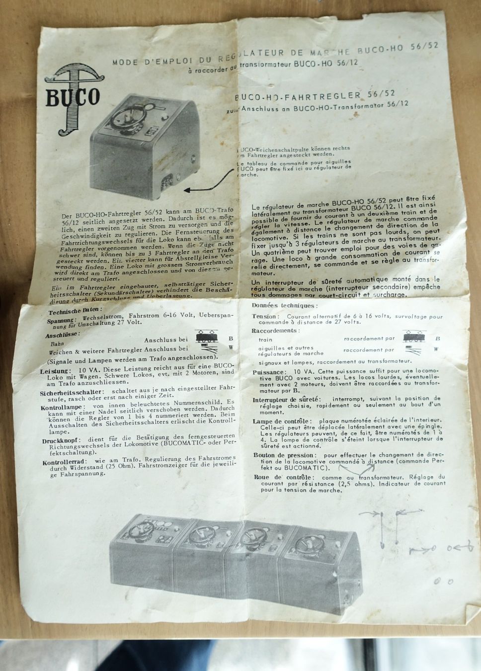Buco Modelleisenbahnen: Buco Transformator mit 2 Fahrregler. AC. – Gebraucht aus Horw von SwissSteamMemories 3