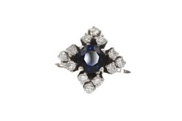 Saphir Brillant Ring 0.4ct VS/W in 18K Weissgold *S2240