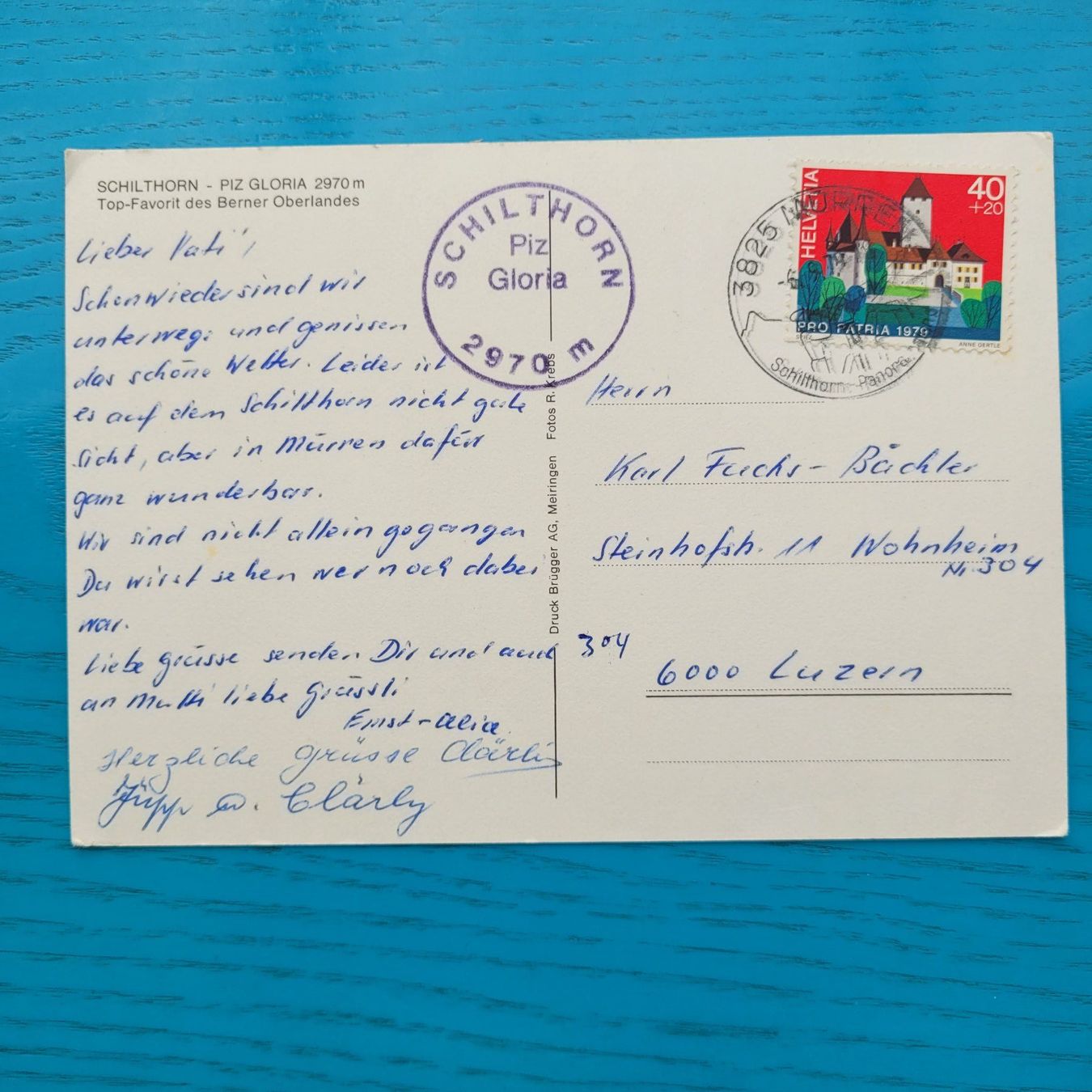 Cartoline postali: Schilthorn 1979 – Usato da SCHÜBELBACH venduto da CoKaHa 1
