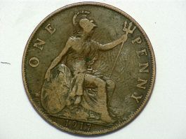 One Penny 1917 Münze George