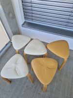 Hocker Dreibein natur/gelb/weiss 5 Stck. gebraucht