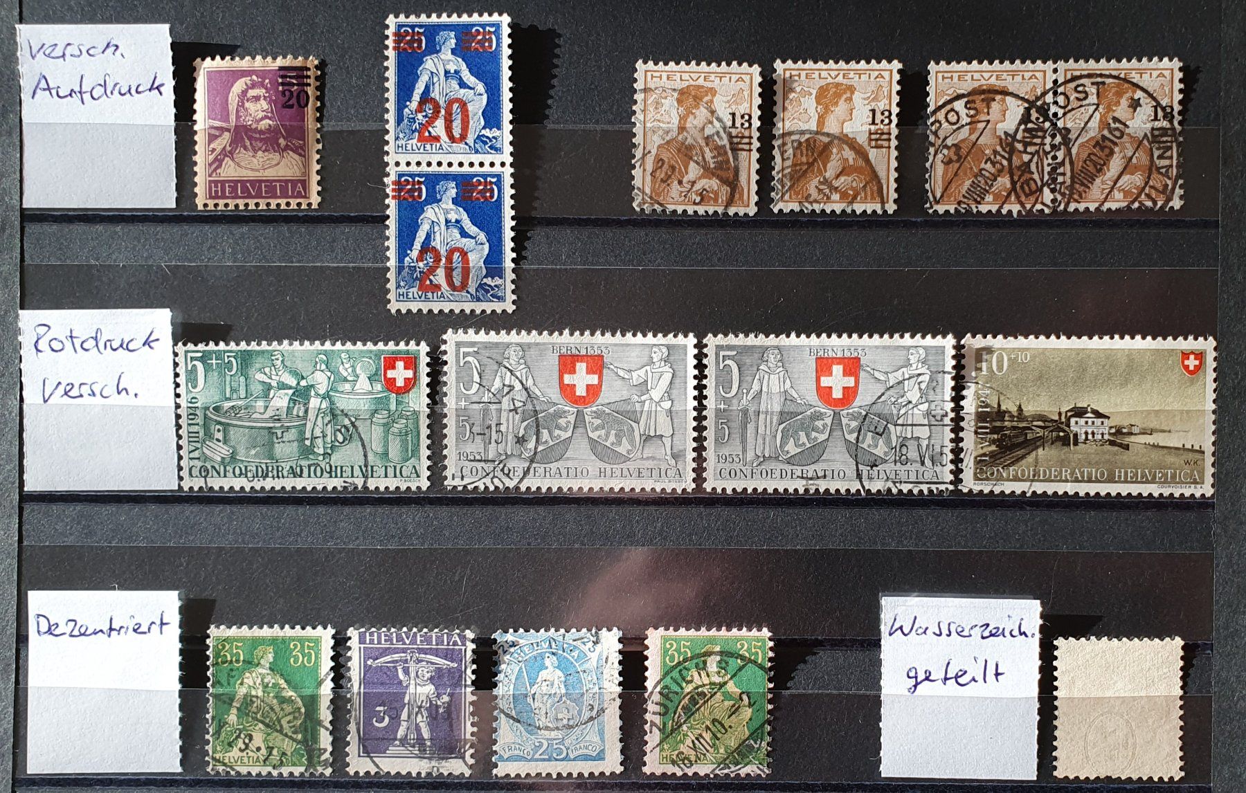 Tutti i francobolli: Lot Abarten Schweiz – Usato da Kreuzlingen venduto da Rschweiz1