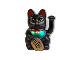 Lucky Cat gross, Schwarz (20 cm)