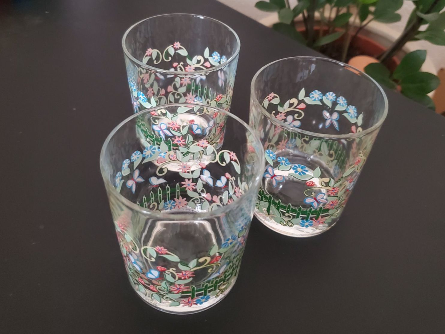 Verres: 3 verres au décor printanier – D'occasion à Rennaz par La_malle_du_dauphin 1