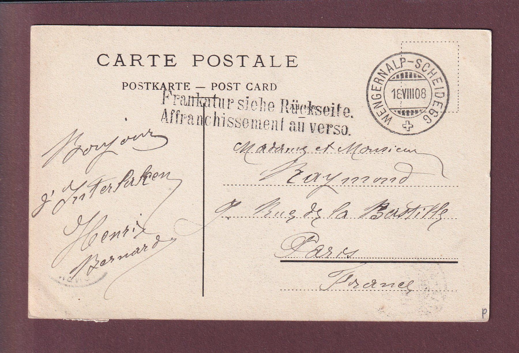 Cartoline postali: MONTREUX et ligne MOB - 1908 – Usato da Pully venduto da nicecards 1
