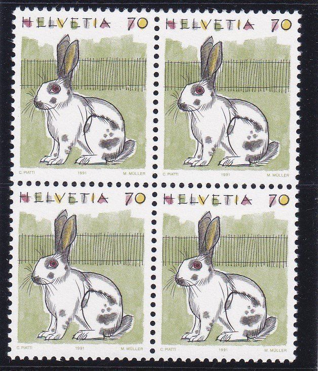 Tutti i francobolli: Postfrisch 4er Block Tiere 1990-1995 – Nuovo (secondo la descrizione) da Schliern b. Köniz venduto da joni20 2