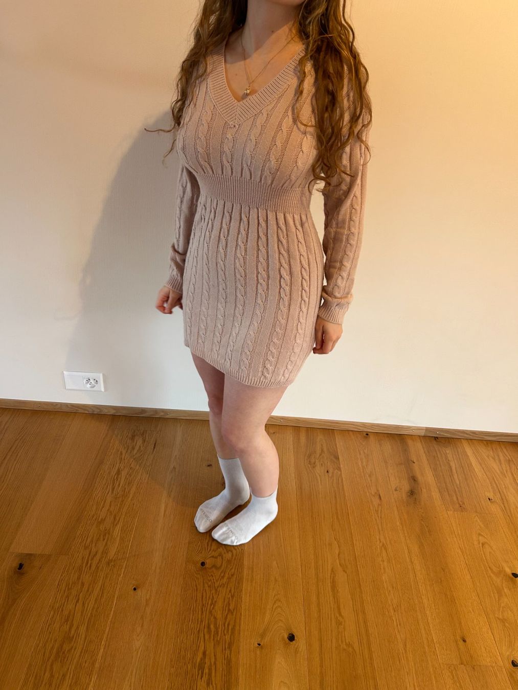 Vestiti: Rosa Strickkleid, Gr. M, Baumwolle, Warm und gemütlich, – Usato da Giswil venduto da bue_nq8y