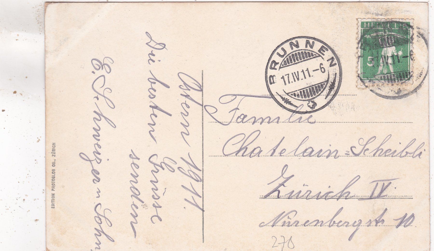 Cartoline postali: Brunnen Quai 1911 – Usato da Herisau venduto da Lisegrat2008 1