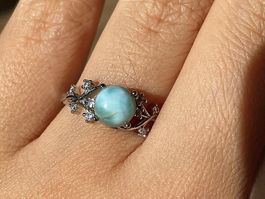 Echter Larimar aus Dominikanische Republik – Edelsteinring