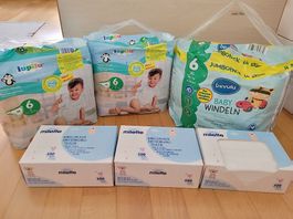 Windeln Gr. 6 + Reinigungstücher, 20,- supergünstig