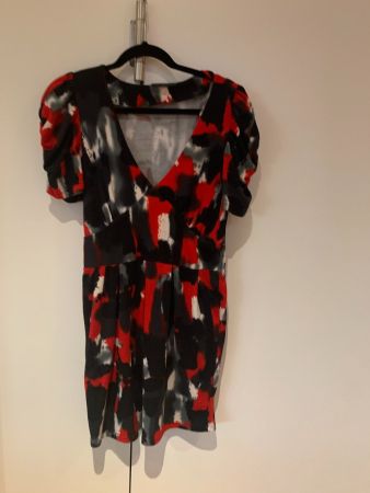 Armani Exchange , Black, White, Grey and Red Dress