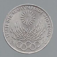 1972 SILBER-GEDENK-MÜNZE 10 Mark "Olympische Spiele München