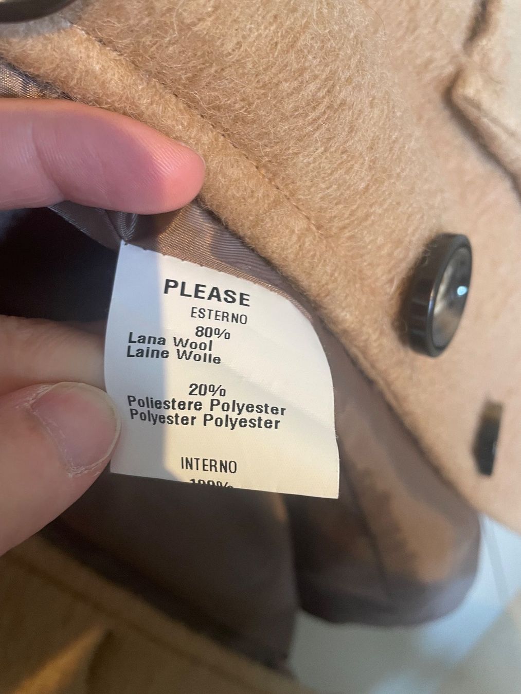 Please Jeans Cappotti: Warmer Wollmantel von Please, Grösse S – Usato da Zürich venduto da k42m 1