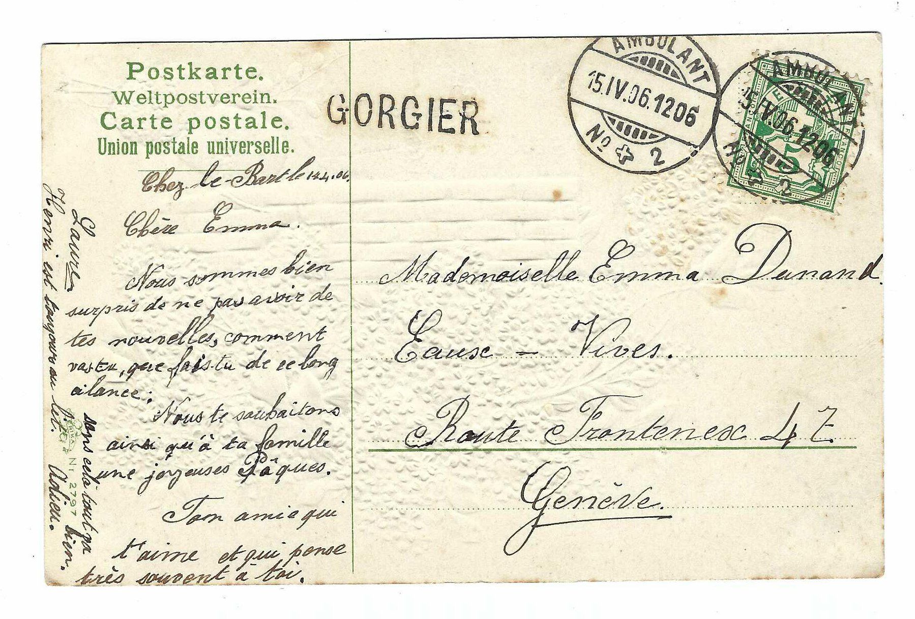 Tutti i francobolli: Stabstempel Gorgier 1906 n1 – Usato da Aarau venduto da fussball-fussball
