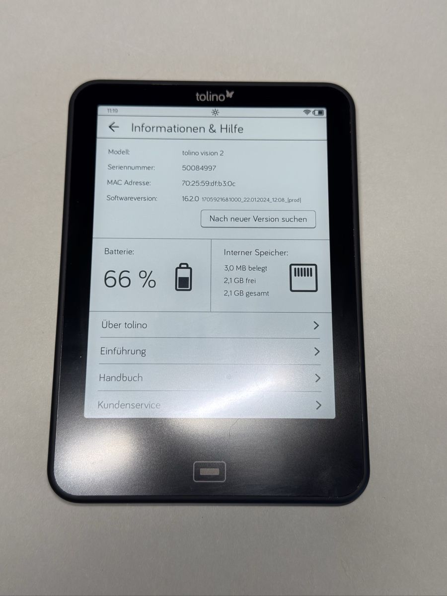 Tolino Tablettes PC: Tolino Vision 2 E-Reader (mit Ladekabel) – D'occasion à Rümlang par vla_9g7d 1