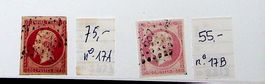 FRANCE  TIMBRES OBLITÉRÉS No 17A+17B COTE 130 EUROS - T139