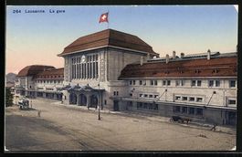 Lausanne, la gare, Ansicht vom Bahnhof