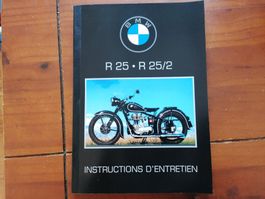 moto  BMW  R 25 et  R 25/2 et side car  manuel d'atelier