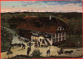 KUNST-POSTKARTE H. Güdel - Emmentaler Käserei