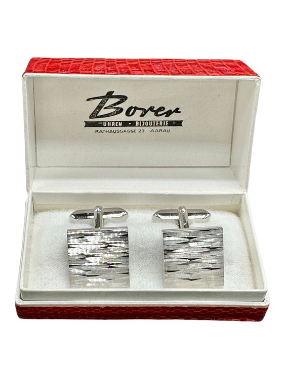 Boutons De Manchette Vintage En Métal Argenté | Occasion Très Bon état
